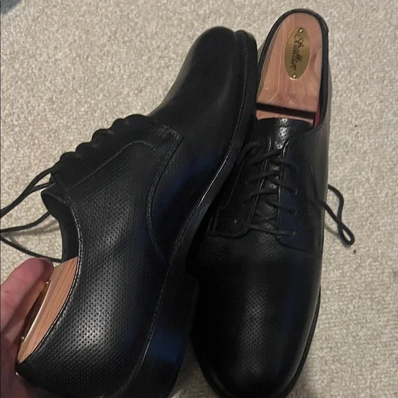 Grenson Black Perforated Derbys